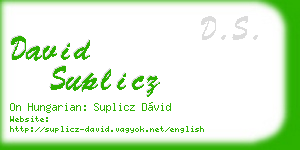 david suplicz business card